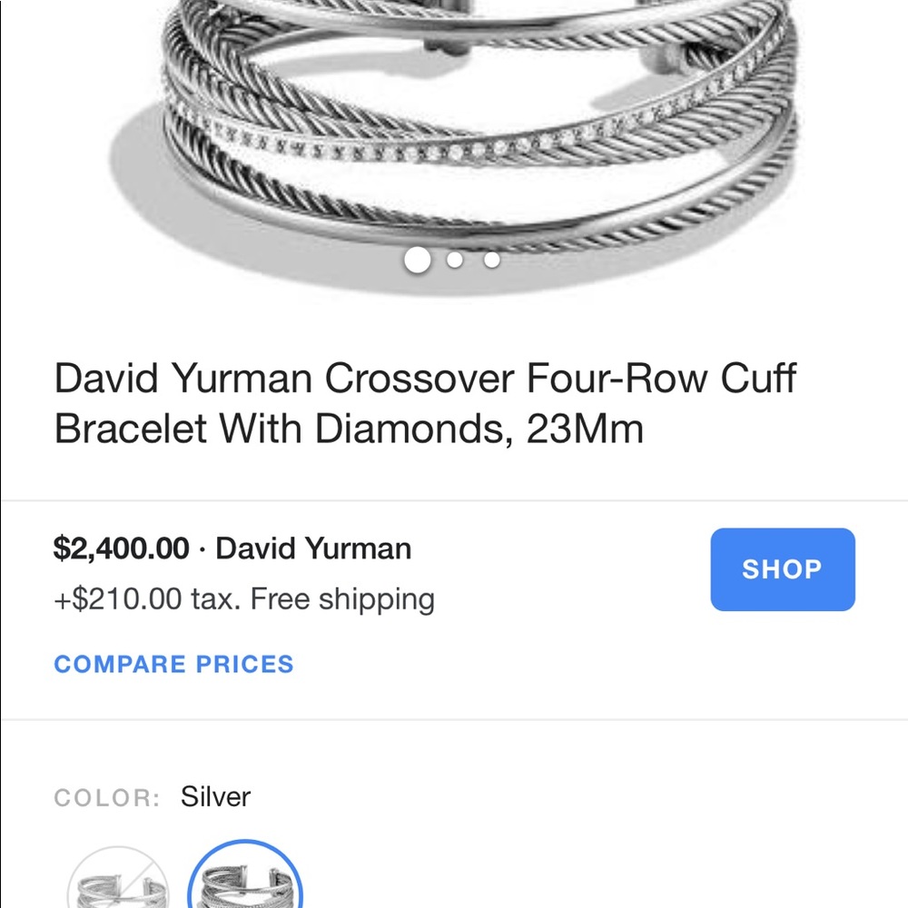 David Yurman Crossover 4-Row Cuff With Diamonds - image 7
